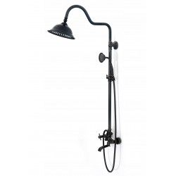 Zestaw prysznicowy natryskowy z wylewką Rea Retro Postarzany Czarny