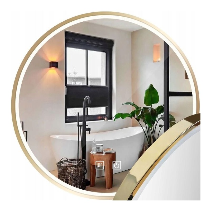 LUSTRO ŚCIENNE LED 50cm MMJ Złote