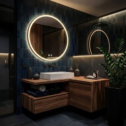 LUSTRO ŚCIENNE LED 50cm MMJ Złote