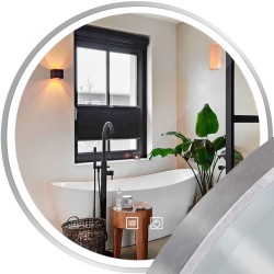 LUSTRO ŚCIENNE LED 90cm MMJ stal szczotkowana