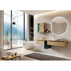 LUSTRO ŚCIENNE LED 90cm MMJ stal szczotkowana