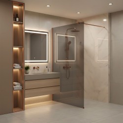 Kabina prysznicowa Walk-In Rea Flexi Grey / Brush Copper 80