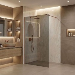 Kabina prysznicowa Walk-In Rea Flexi Grey / Brush Copper 90