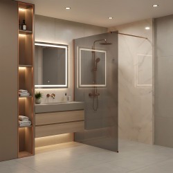 Kabina prysznicowa Walk-In Rea Flexi Grey / Brush Copper 100