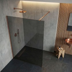 Kabina prysznicowa Walk-In Rea Flexi Grey / Brush Copper 110