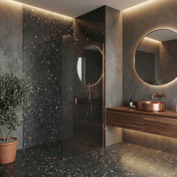 Kabina prysznicowa Walk-In Rea Flexi Grey / Brush Copper 110