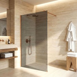 Kabina prysznicowa Walk-In Rea Flexi Grey / Brush Copper 120