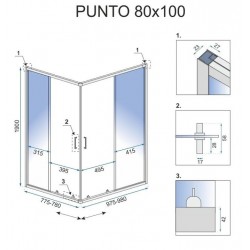 Kabina prysznicowa Rea Punto 80x100 Złota
