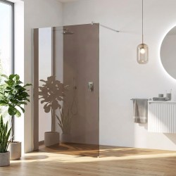 Kabina prysznicowa Walk-In Rea Flexi Brown / Chrome 130