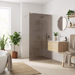 Kabina prysznicowa Walk-In Rea Flexi Brown / Chrome 130