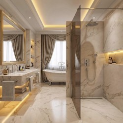 Kabina prysznicowa Walk-In Rea Flexi Brown / Chrome 130