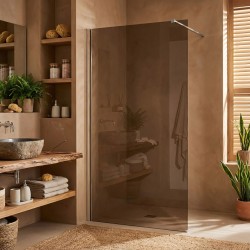 Kabina prysznicowa Walk-In Rea Flexi Brown / Chrome 130