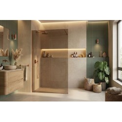 Kabina prysznicowa Walk-In Rea Flexi Brown / Brush Copper 110