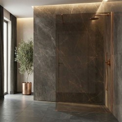 Kabina prysznicowa Walk-In Rea Flexi Brown / Brush Copper 130