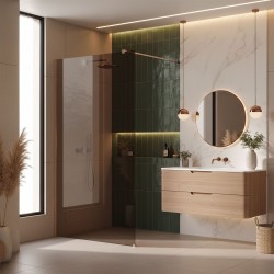 Kabina prysznicowa Walk-In Rea Flexi Brown / Brush Copper 130