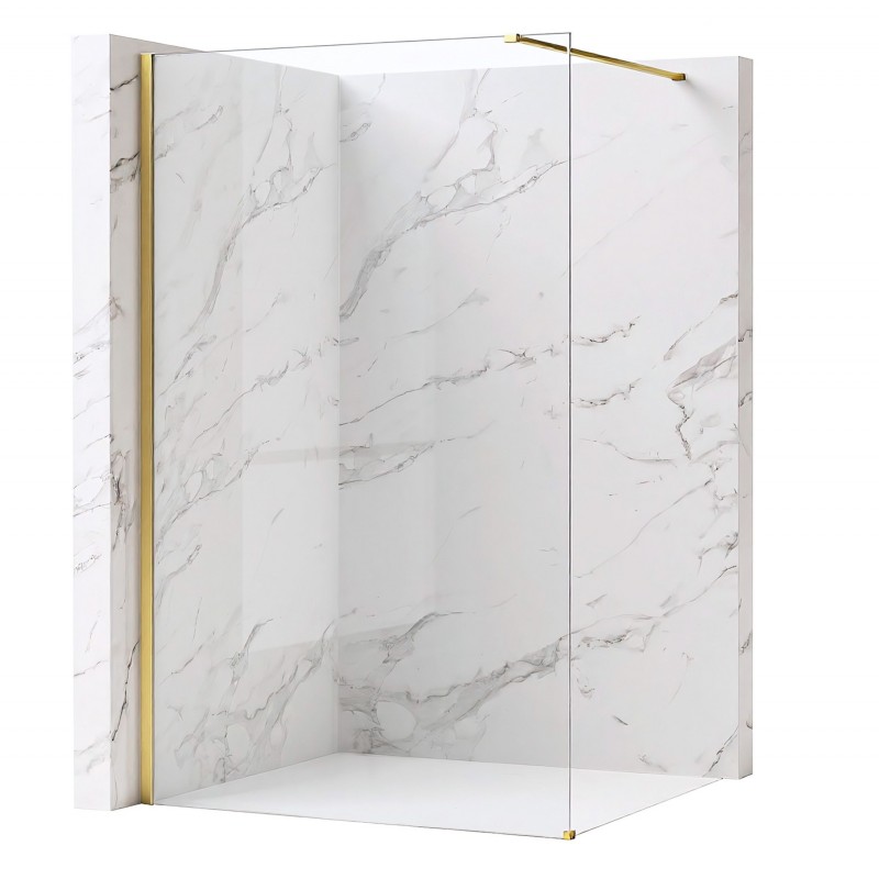 Kabina prysznicowa Walk-In Rea Flexi Transparent / Brush Gold 80
