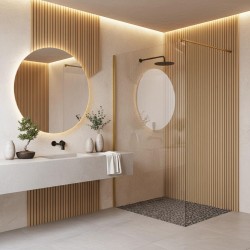 Kabina prysznicowa Walk-In Rea Flexi Transparent / Brush Gold 80