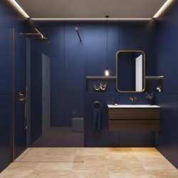 Kabina prysznicowa Walk-In Rea Flexi Transparent / Brush Gold 90