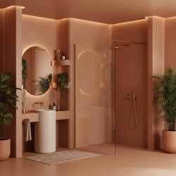 Kabina prysznicowa Walk-In Rea Flexi Transparent / Brush Gold 110