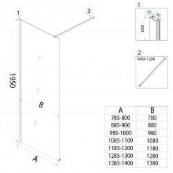 Kabina prysznicowa Walk-In Rea Flexi Transparent / Brush Gold 110