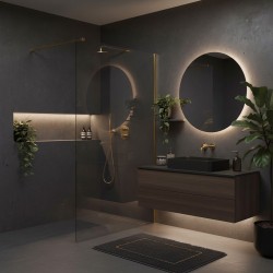 Kabina prysznicowa Walk-In Rea Flexi Transparent / Brush Gold 130