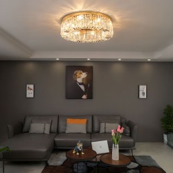 LAMPA KRYSZTAŁOWA PLAFON APP1728-6C 50 cm ZŁOTA