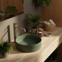 Bateria umywalkowa Rea Foster Nikiel Szczotkowany Wysoka