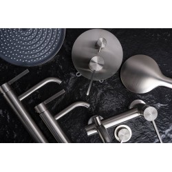 Bateria umywalkowa Rea Foster Nikiel Szczotkowany Wysoka