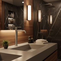 Bateria umywalkowa Rea Foster Nikiel Szczotkowany Wysoka