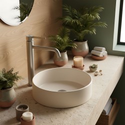 Bateria umywalkowa Rea Foster Nikiel Szczotkowany Wysoka