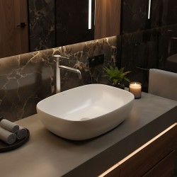 Bateria umywalkowa Rea Foster Nikiel Szczotkowany Wysoka