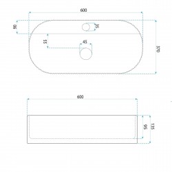 Umywalka nablatowa Rea Marcela 60 Kallisto