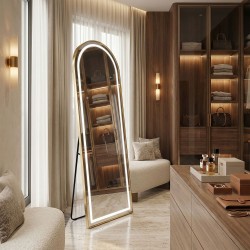 LUSTRO LED Orbit 60x170cm Złote Szczotkowane