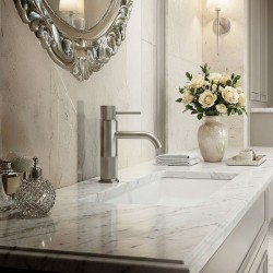 Bateria umywalkowa Rea Lungo Stripe Nikiel Szczotkowany Niska