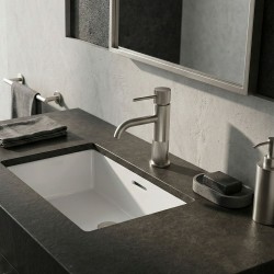 Bateria umywalkowa Rea Lungo Stripe Nikiel Szczotkowany Niska