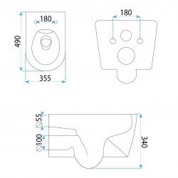 Misa WC podwieszana Rea Gustavo Rimless