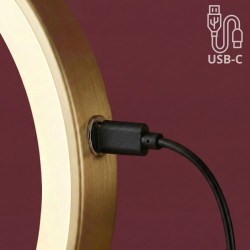 Lustro ścienne dwustronne kosmetyczne LED Glow Złote Szczotkowane