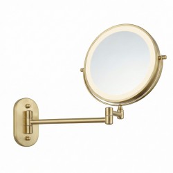 Lustro ścienne dwustronne kosmetyczne LED Glow Złote Szczotkowane