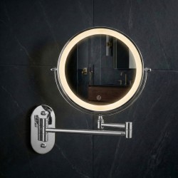 Lustro ścienne dwustronne kosmetyczne LED Glow Chrom