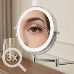 Lustro ścienne dwustronne kosmetyczne LED Glow Chrom