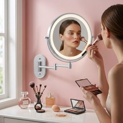 Lustro ścienne dwustronne kosmetyczne LED Glow Chrom