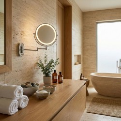 Lustro ścienne dwustronne kosmetyczne LED Glow Chrom