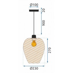 LAMPA SUFITOWA WISZĄCA BOHO NATURAL APP885-1CP