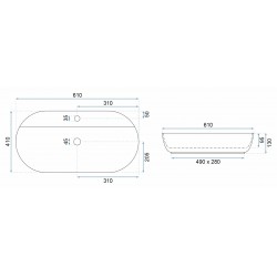 Umywalka REA Aura 61 Marmo Shiny