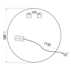 LUSTRO ŚCIENNE LED 90cm HZJ090
