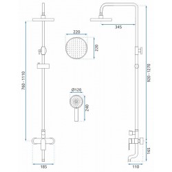 Zestaw Prysznicowy Rea VERSO Złoty Szczotkowany