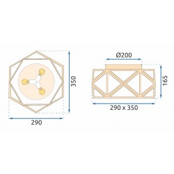 Lampa sufitowa 35cm APP1238-C Złota