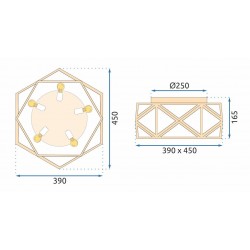 Lampa sufitowa 45cm APP1239-C Złota