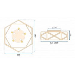 Lampa sufitowa 60cm APP1240-C Złota