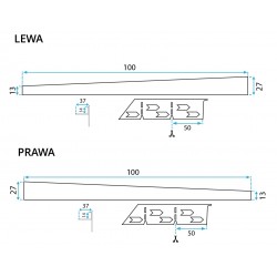 Listwa Spadkowa Brodzikowa 100cm Czarna
